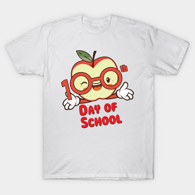 Cute Apple 100th Day Of School Funny Gifts T-Shirt by macshoptee